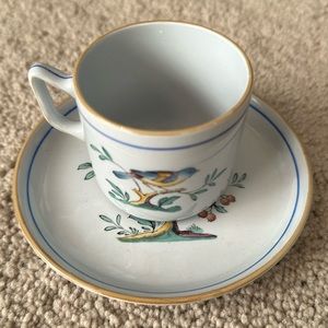 Queens Bird Copeland Spode England.  Small Tea Cup&Saucer Birds on Branch